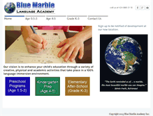 Tablet Screenshot of bluemarbleacademy.com